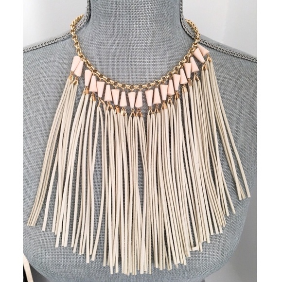 Statement suede leather strands necklace - Picture 2 of 6